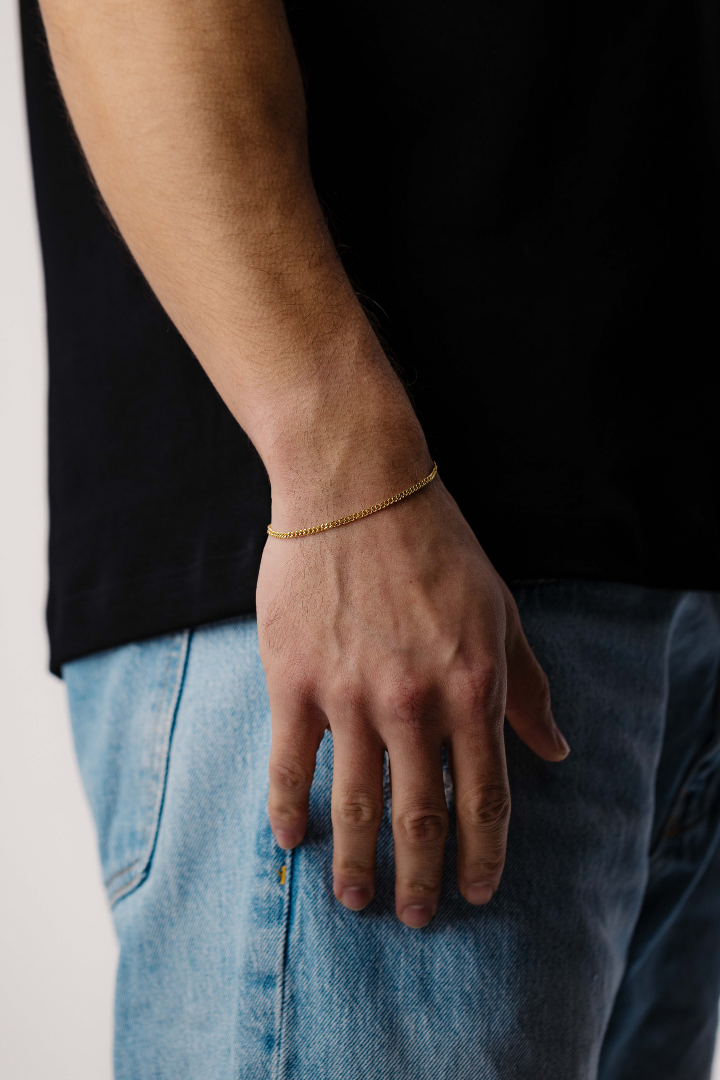 Cuban Link bracelet 2mm (Gold)