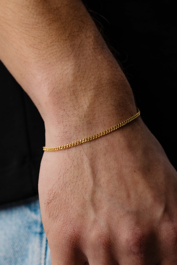 Cuban Link bracelet 2mm (Gold)