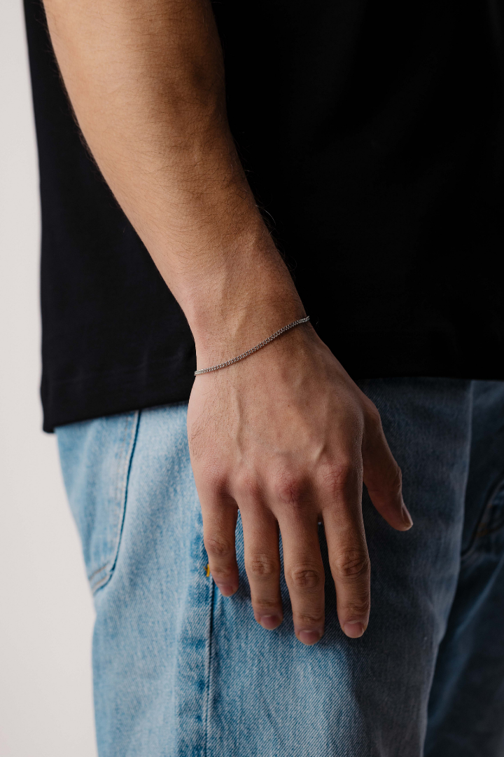 Cuban Link Bracelet 2mm (Silver)