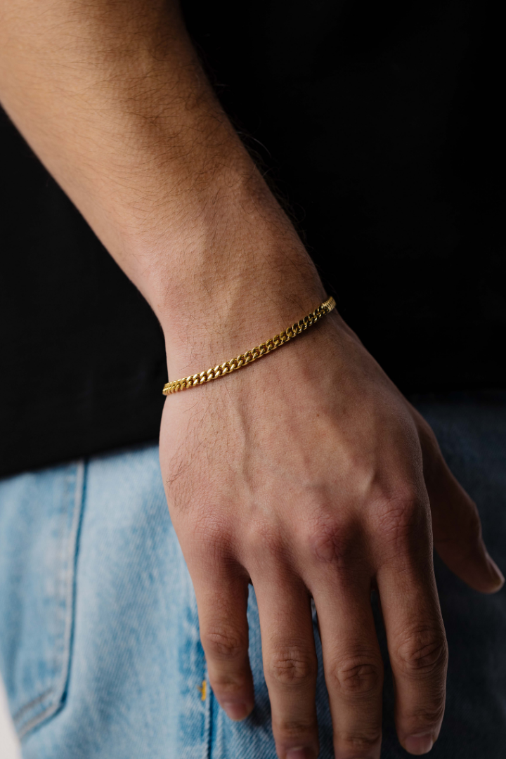 Cuban Link Bracelet 4mm (Gold)