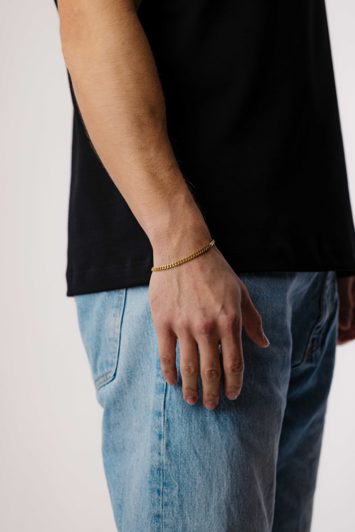 Cuban Link Bracelet 4mm (Gold)