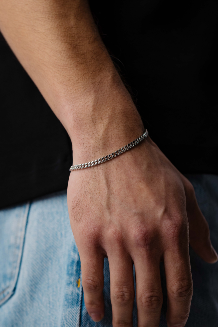 Cuban Link Bracelet 4mm (Silver)