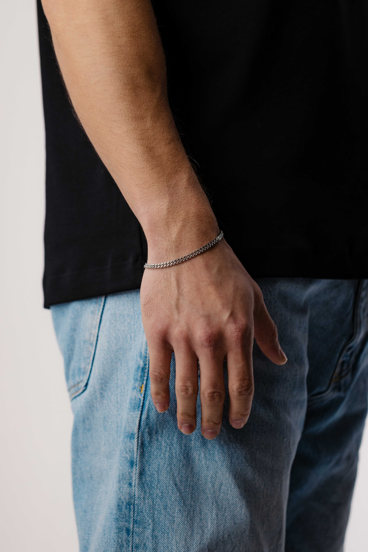 Cuban Link Bracelet 4mm (Silver)