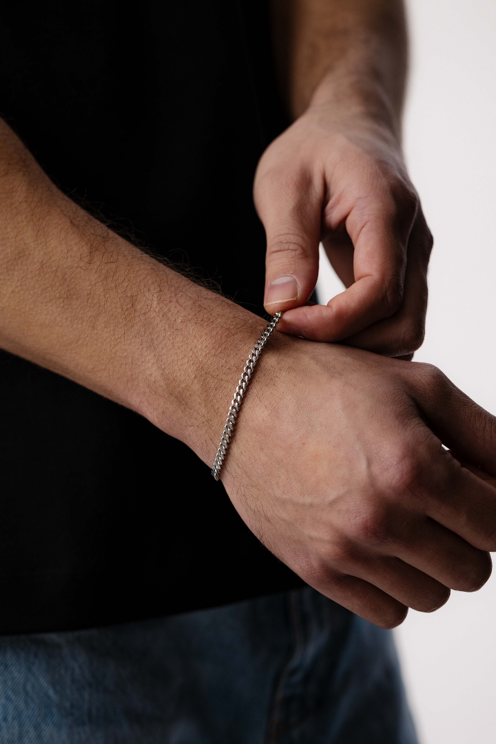 Cuban Link Bracelet 4mm (Silver)