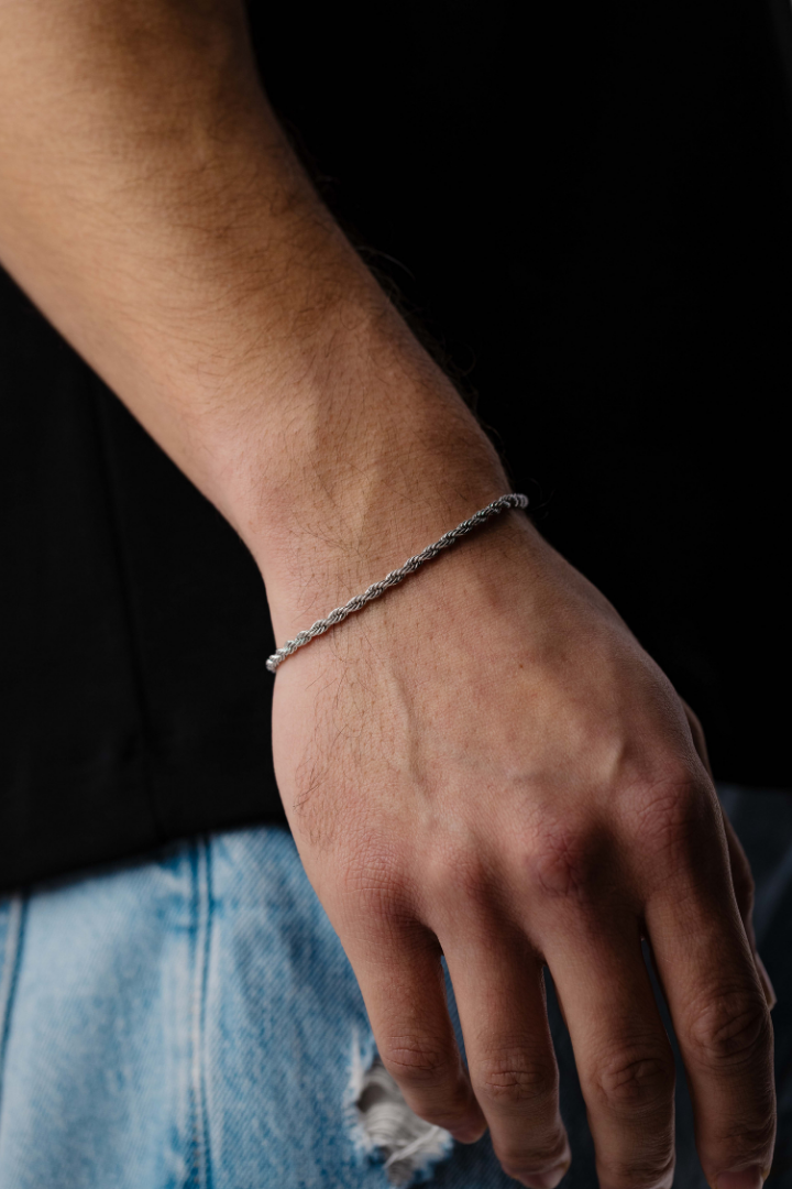 Rope Bracelet 3mm (Silver)