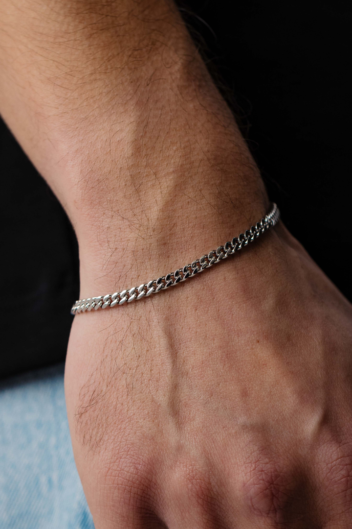 Cuban Link Bracelet 4mm (Silver)