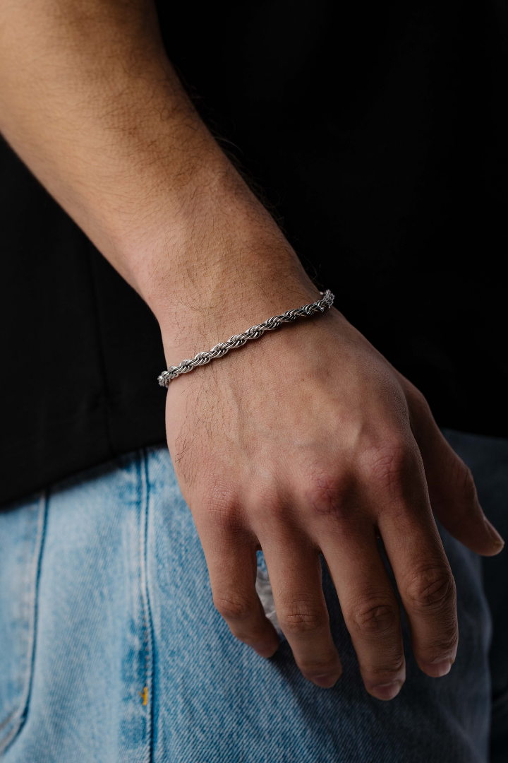 Rope Bracelet 5mm (Silver)