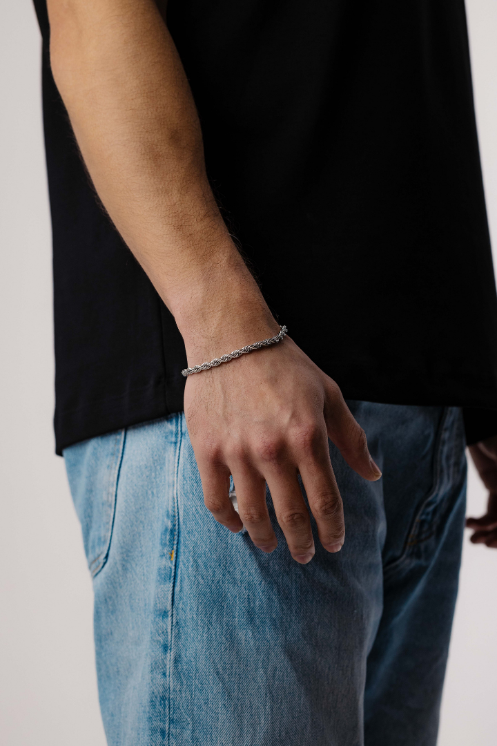 Rope Bracelet 5mm (Silver)