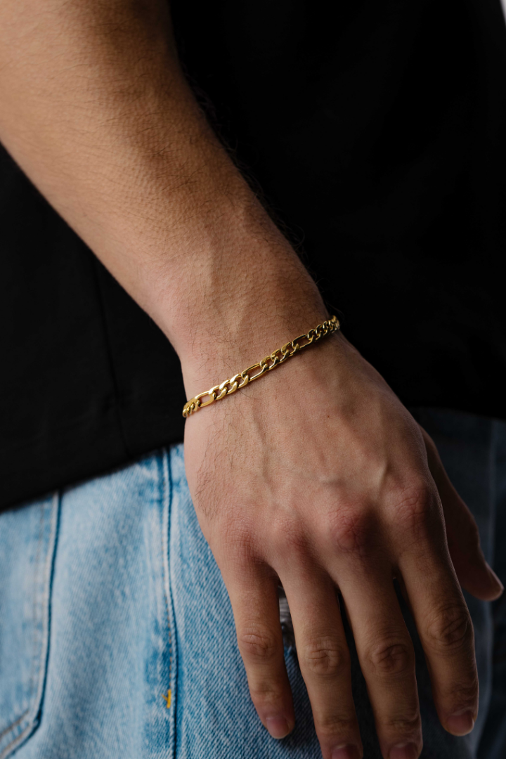 Figaro Bracelet 5mm (Gold)