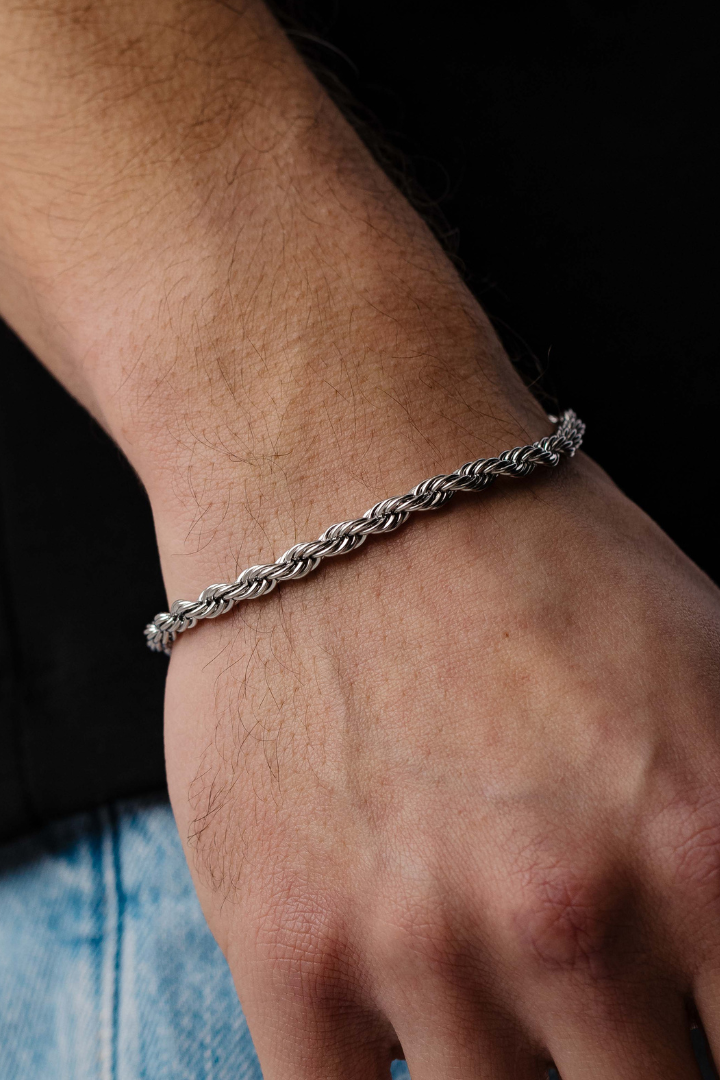 Rope Bracelet 5mm (Silver)