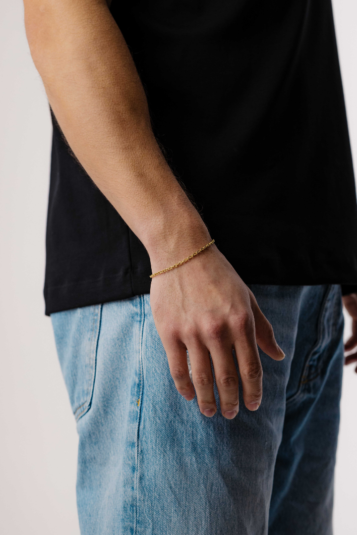 Anchor Bracelet 3mm (Gold)