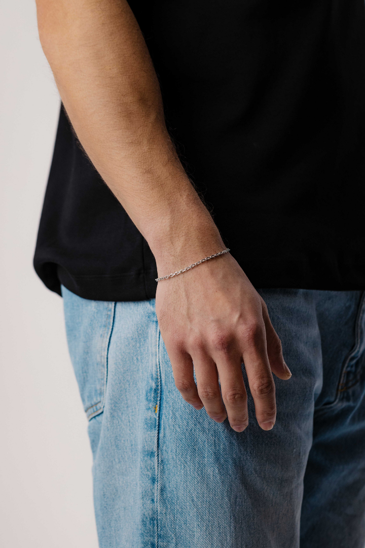 Anchor Bracelet 3mm (Silver)