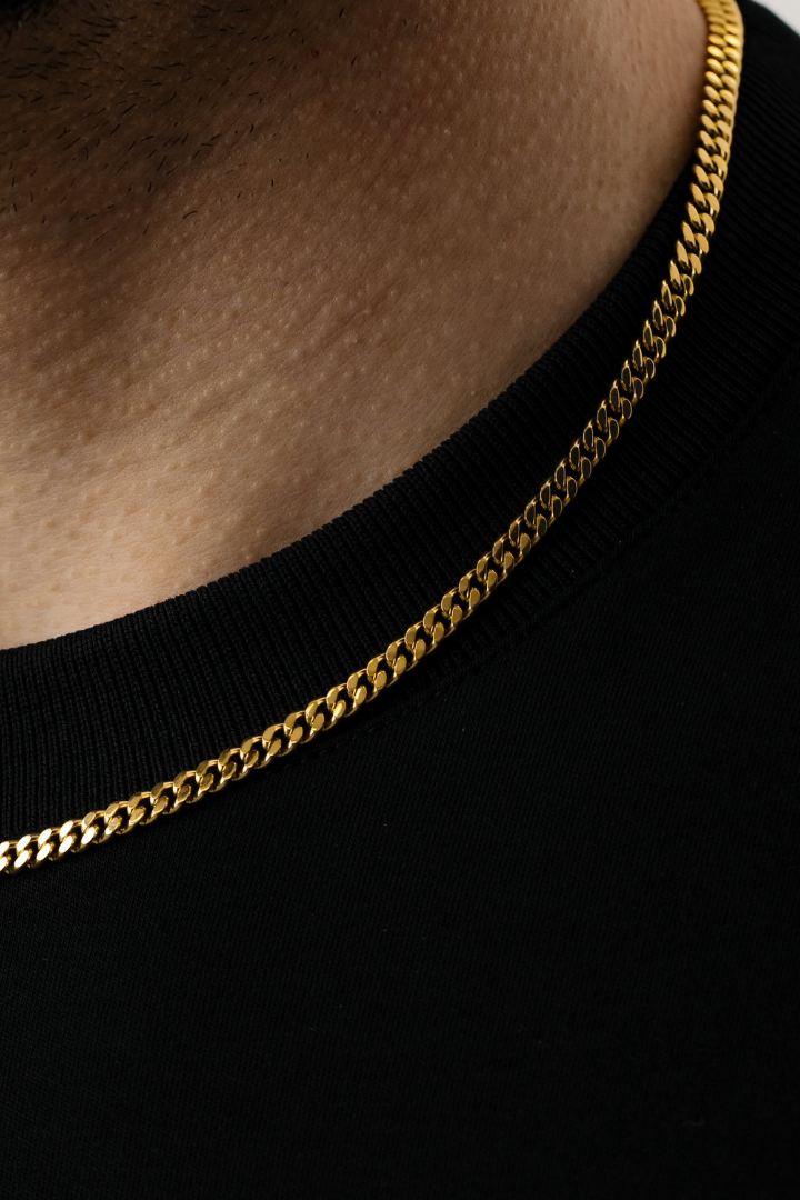 Cuban Link Chain 4mm (Gold)