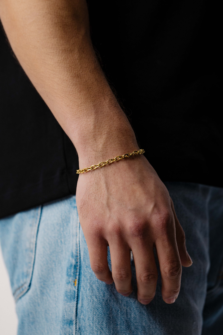 Anchor Bracelet 5mm (Gold)