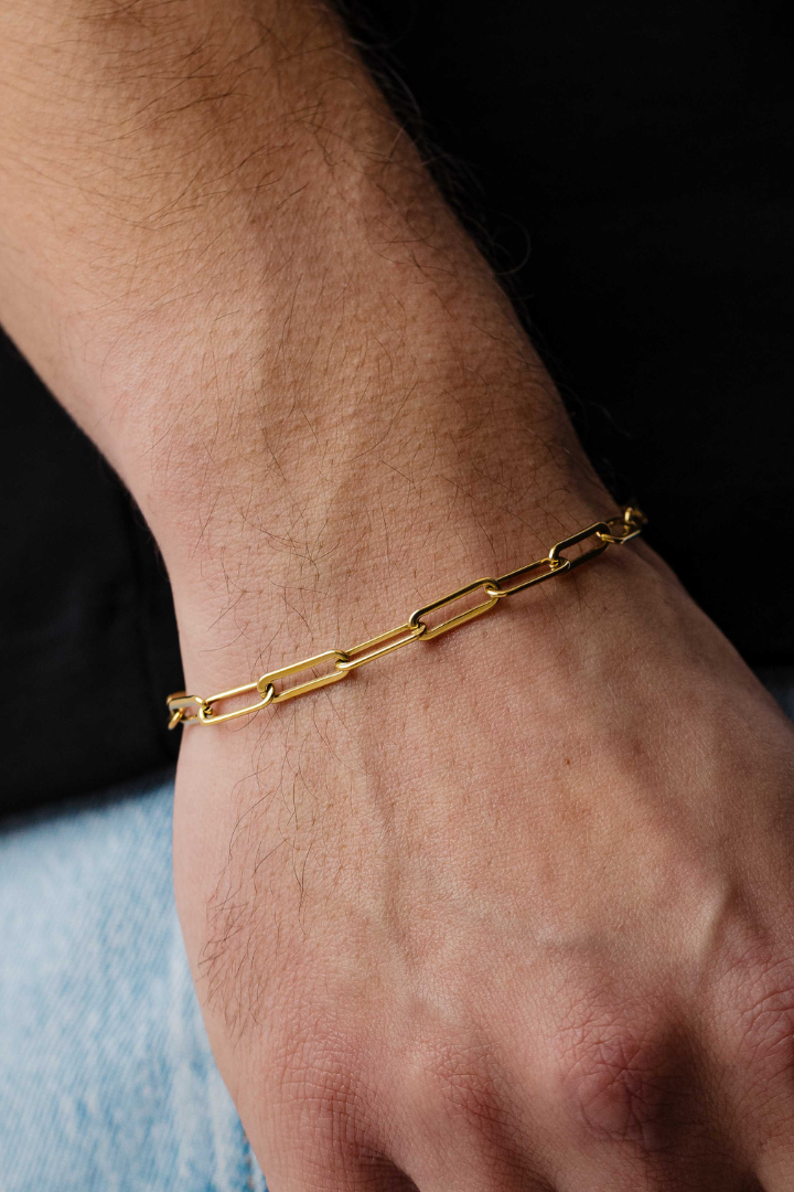 Paperclip Bracelet 5mm (Gold)