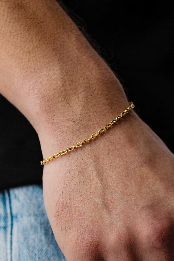 Anchor Bracelet 3mm (Gold)
