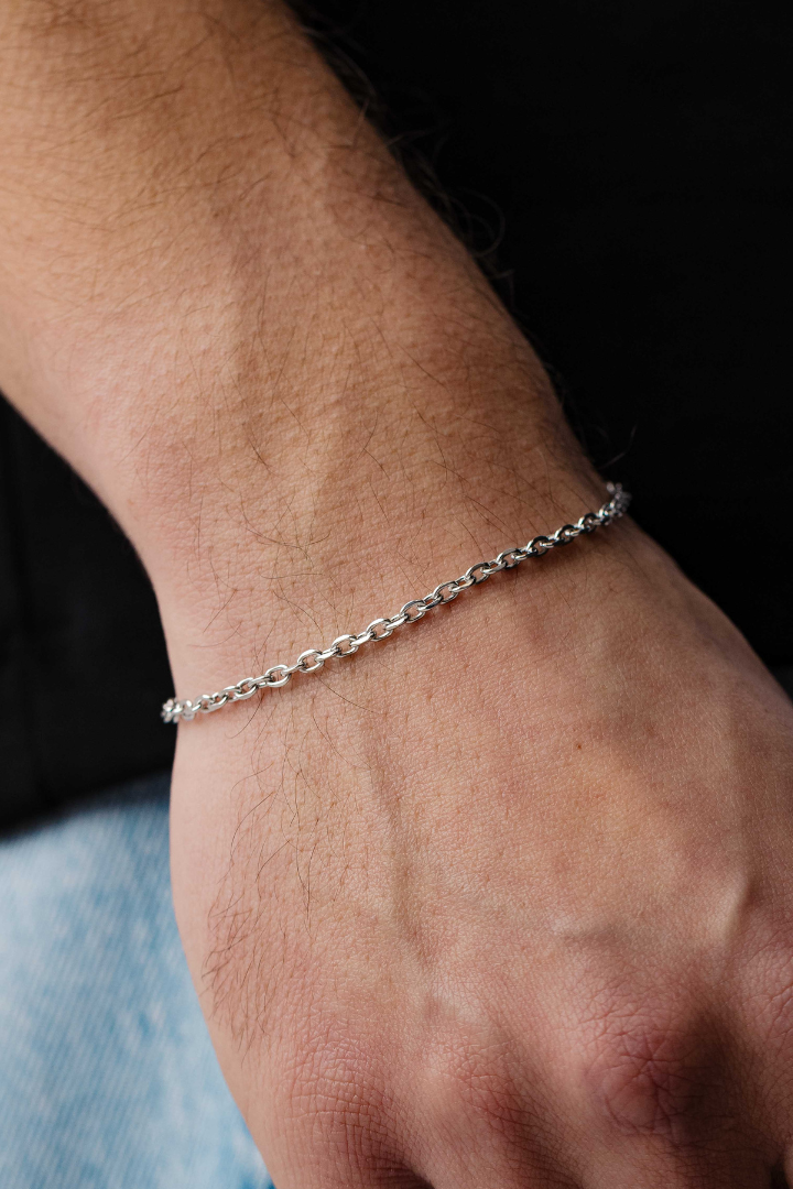 Anchor Bracelet 3mm (Silver)