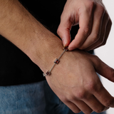 Red Stone Bracelet (Silver)