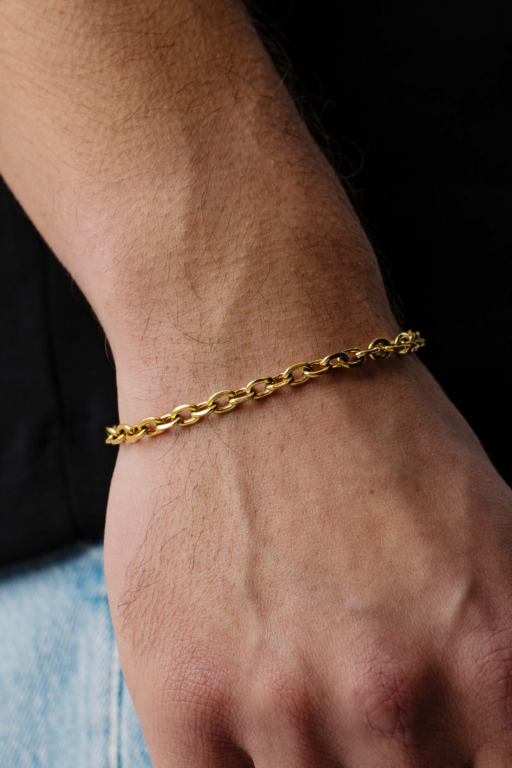 Anchor Bracelet 5mm (Gold)