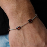 Red Stone Bracelet (Silver)