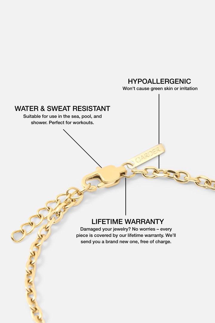 Anchor Bracelet 3mm (Gold)