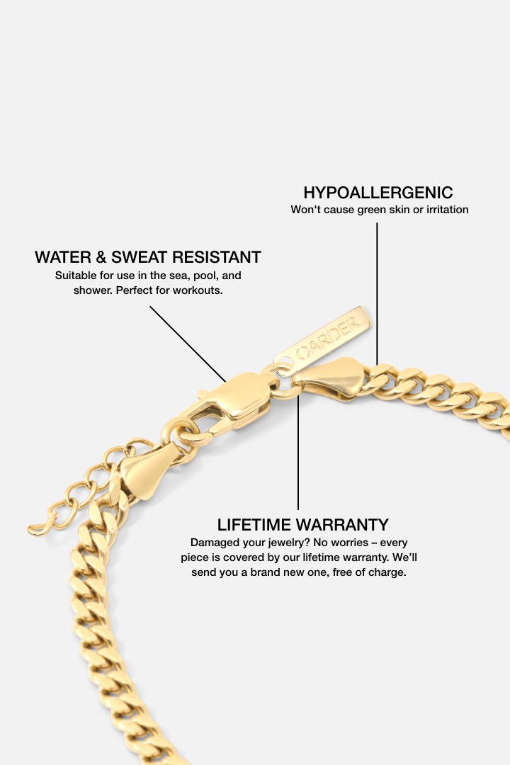 Cuban Link Bracelet 4mm (Gold)