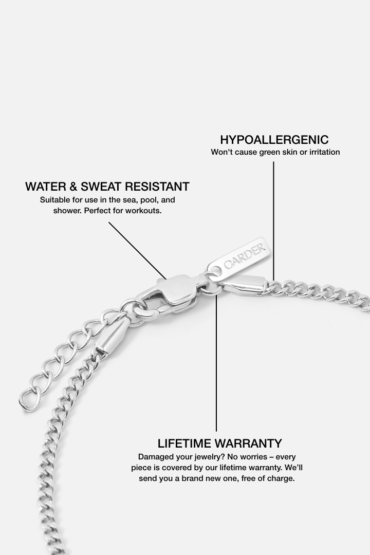 Cuban Link Bracelet 2mm (Silver)