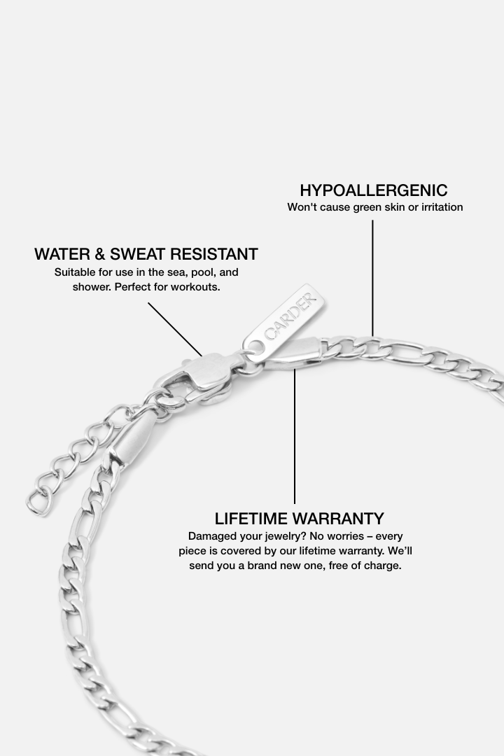 Figaro Bracelet 3mm (Silver)