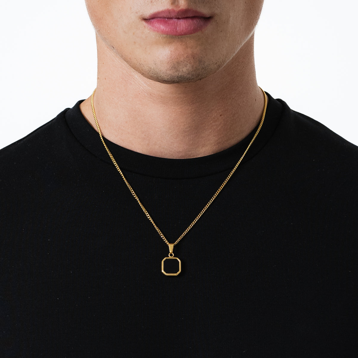 Stone Black Pendant (Gold)