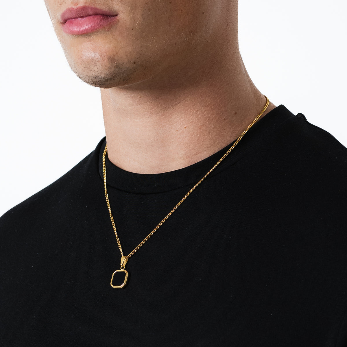 Stone Black Pendant (Gold)