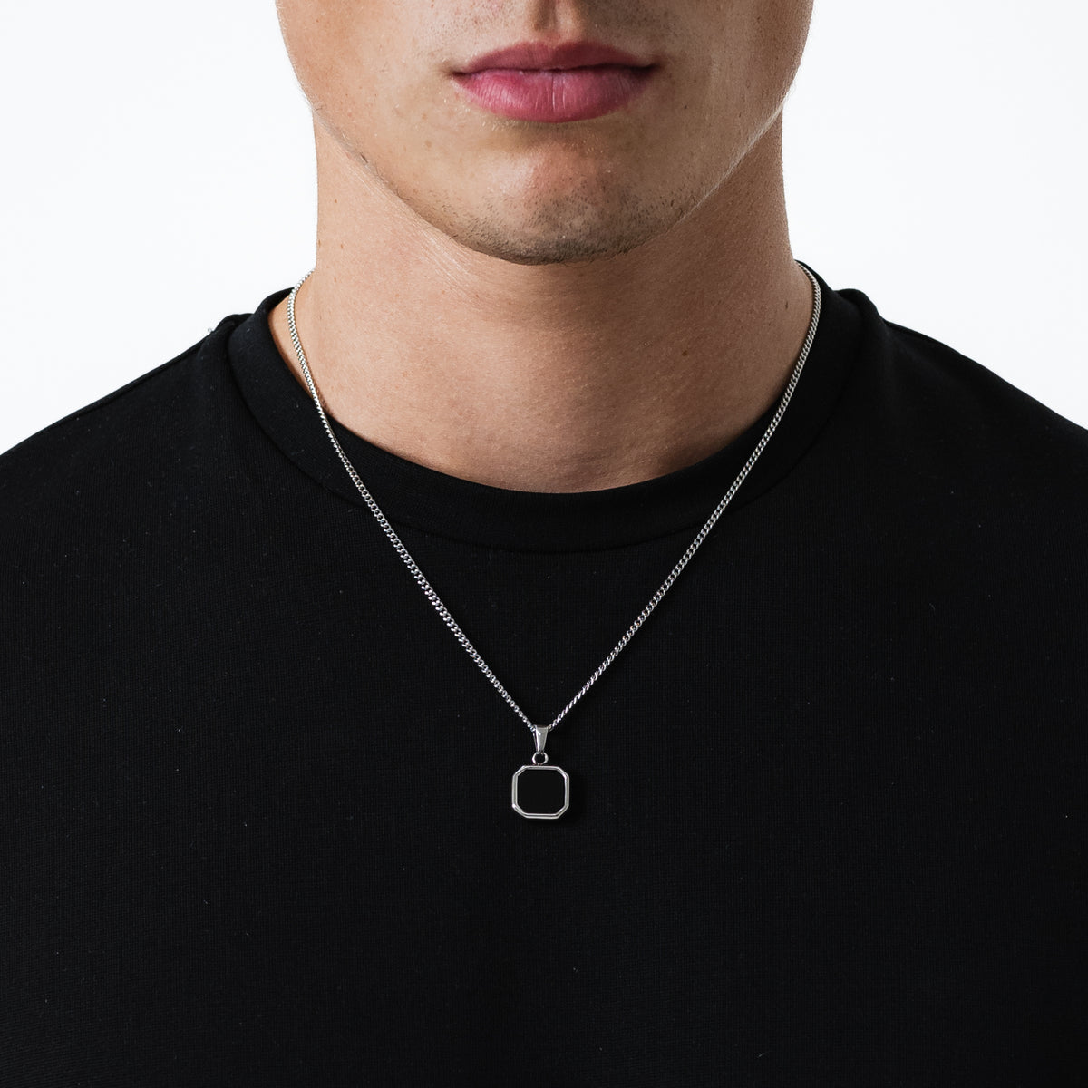 Stone Black Pendant (Silver)