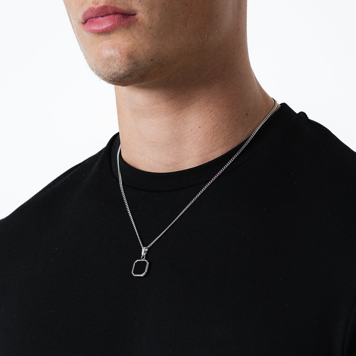 Stone Black Pendant (Silver)