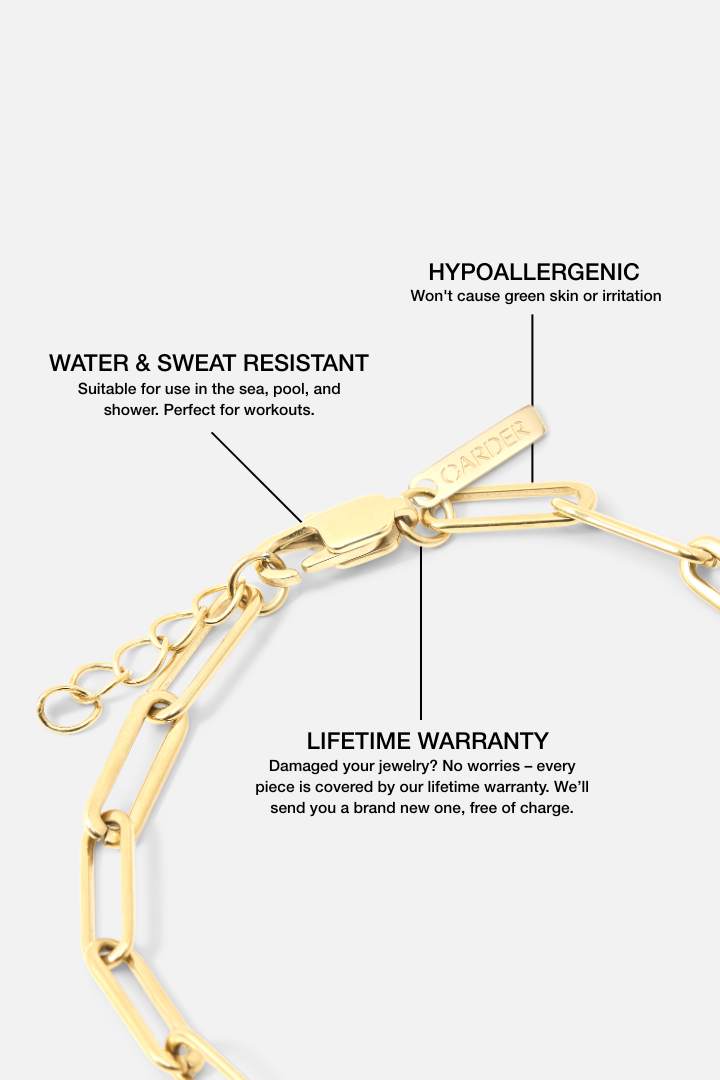 Paperclip Bracelet 5mm (Gold)
