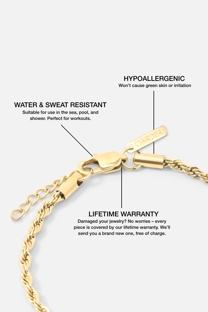 Rope Bracelet 3mm (Gold)