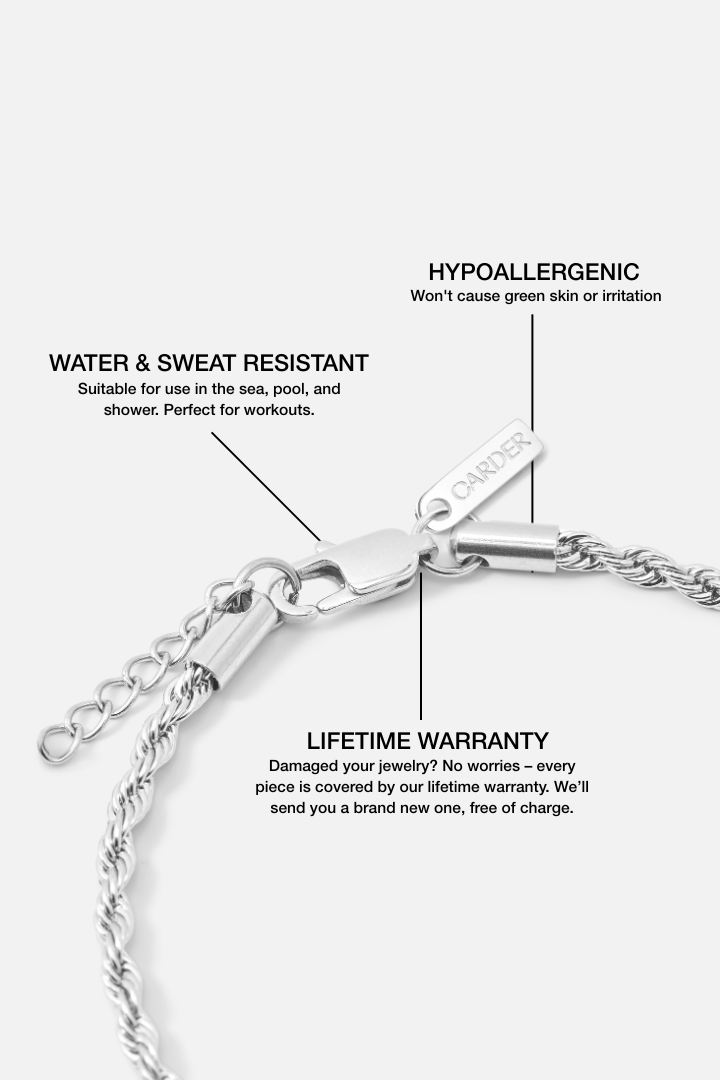 Rope Bracelet 3mm (Silver)