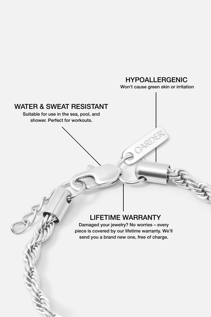Rope Bracelet 5mm (Silver)