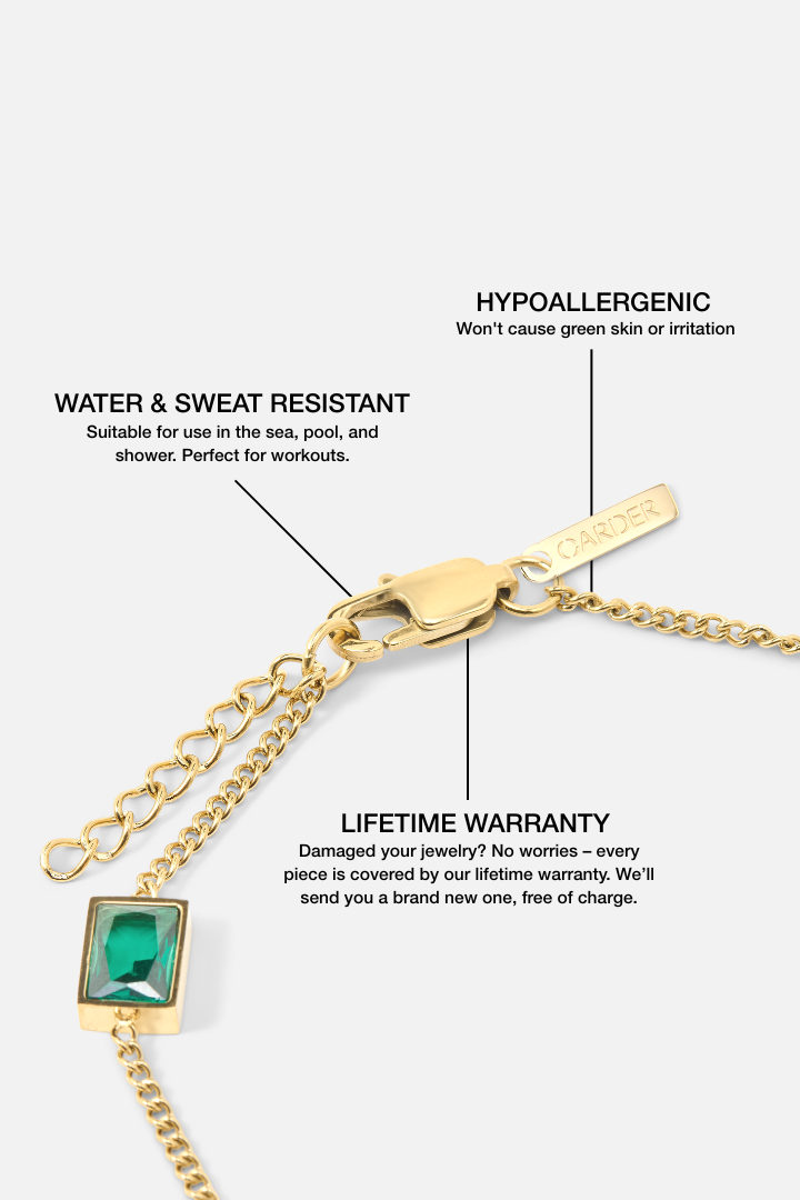 Green Stone Bracelet (Gold)