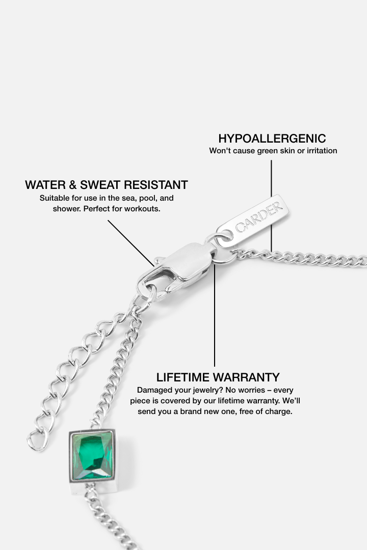 Green Stone Bracelet (Silver)