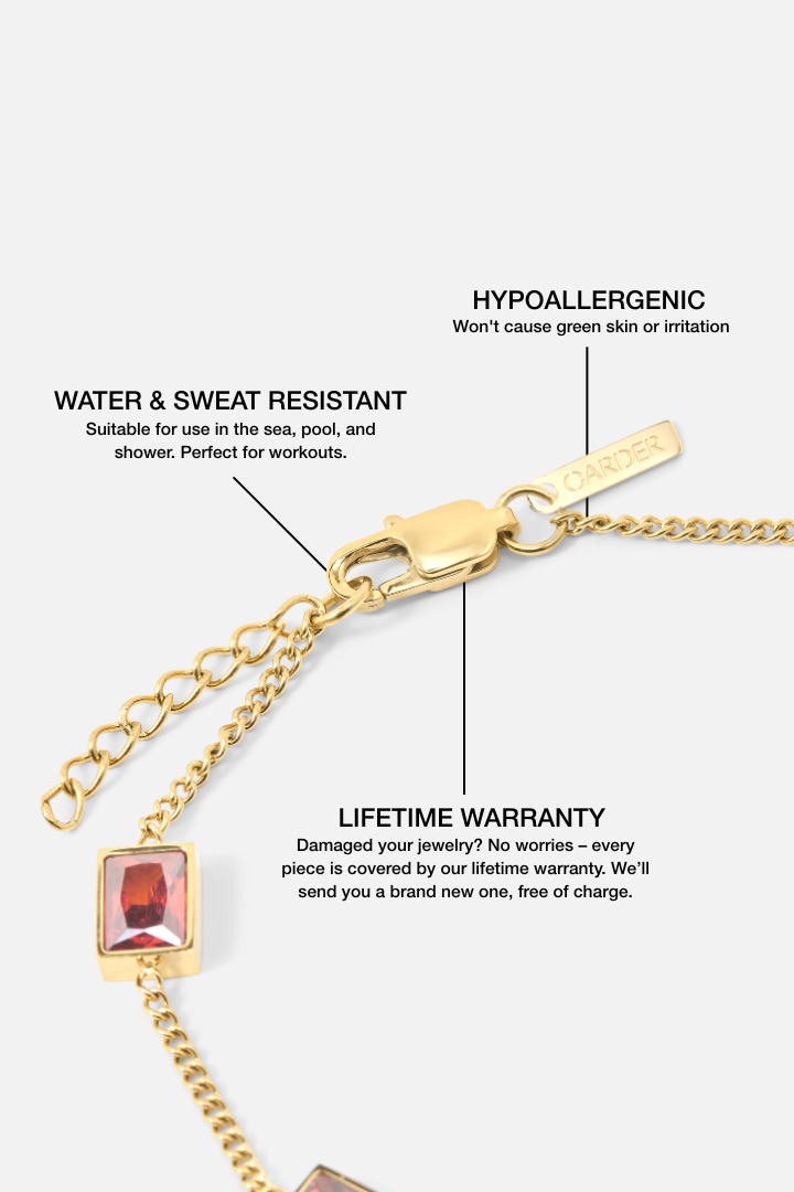 Red Stone Bracelet (Gold)