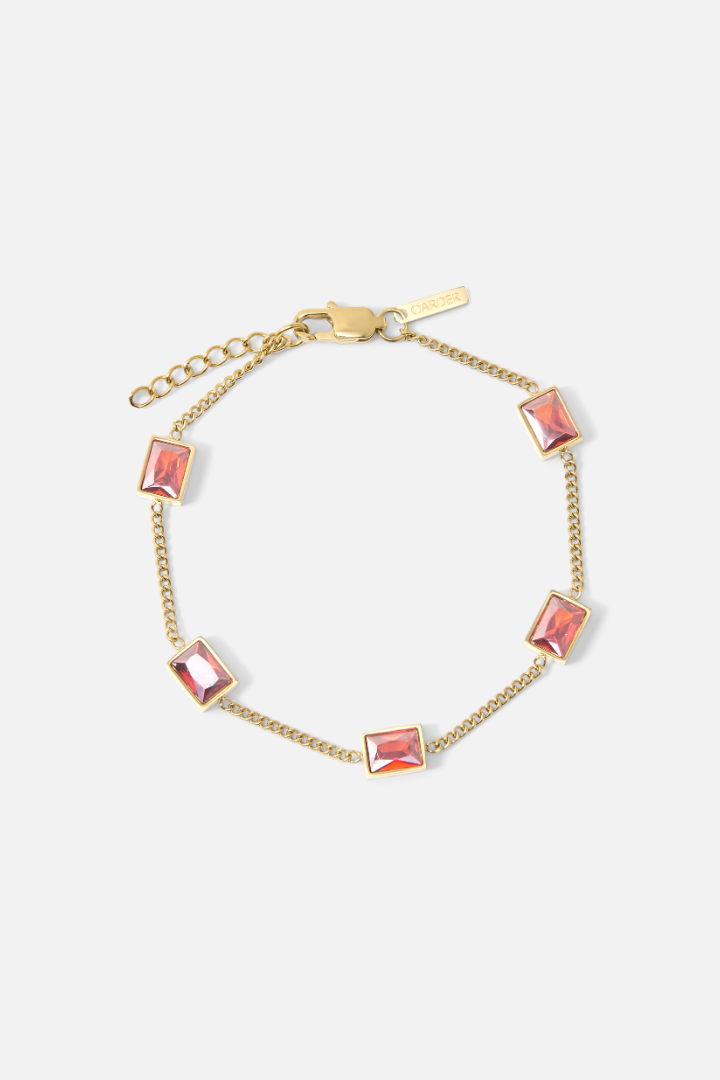 Red Stone Bracelet (Gold)